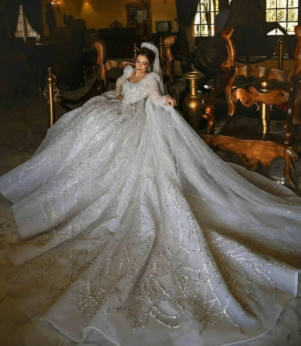 Wedding on sale dress glitter