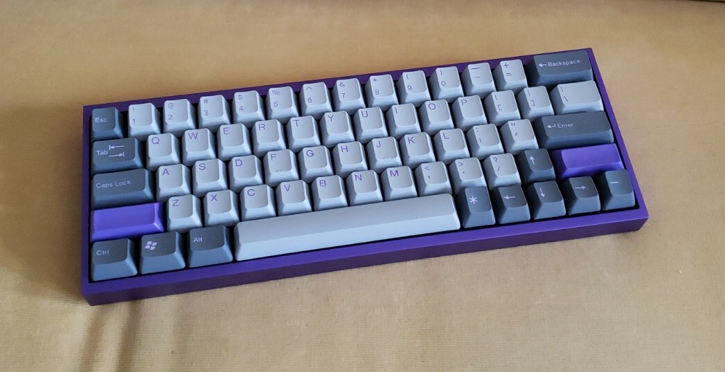 Tofu 60 Custom Mechanical Keyboard Purple Gray | eBay
