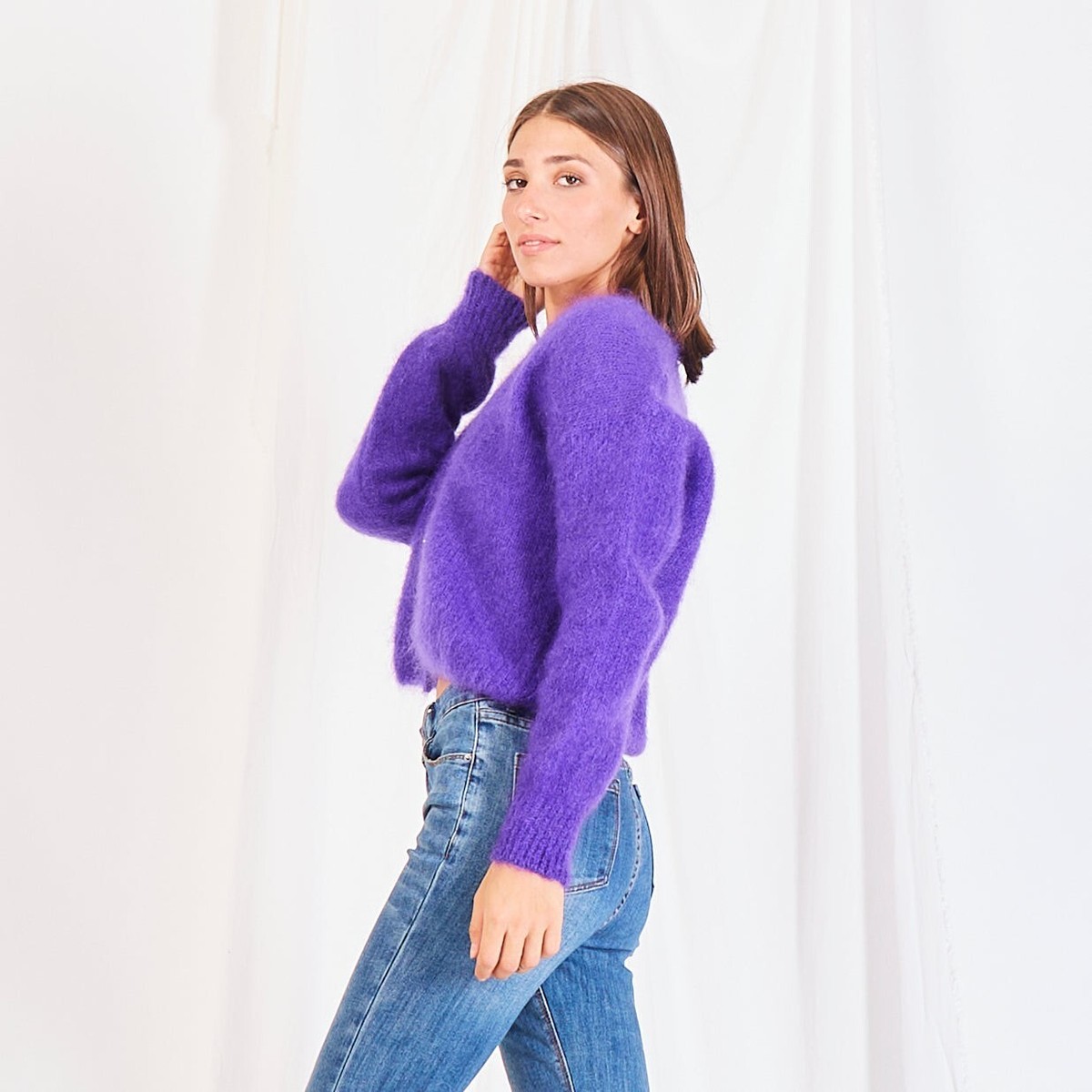 トップス Feeet / Mohair Knit Wide Cardigan Needles Zipped Mohair Cardigan Solid Emerald – Neighbour