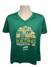 NycRuns Building Brooklyn 5k Run Womens Large Green Jersey