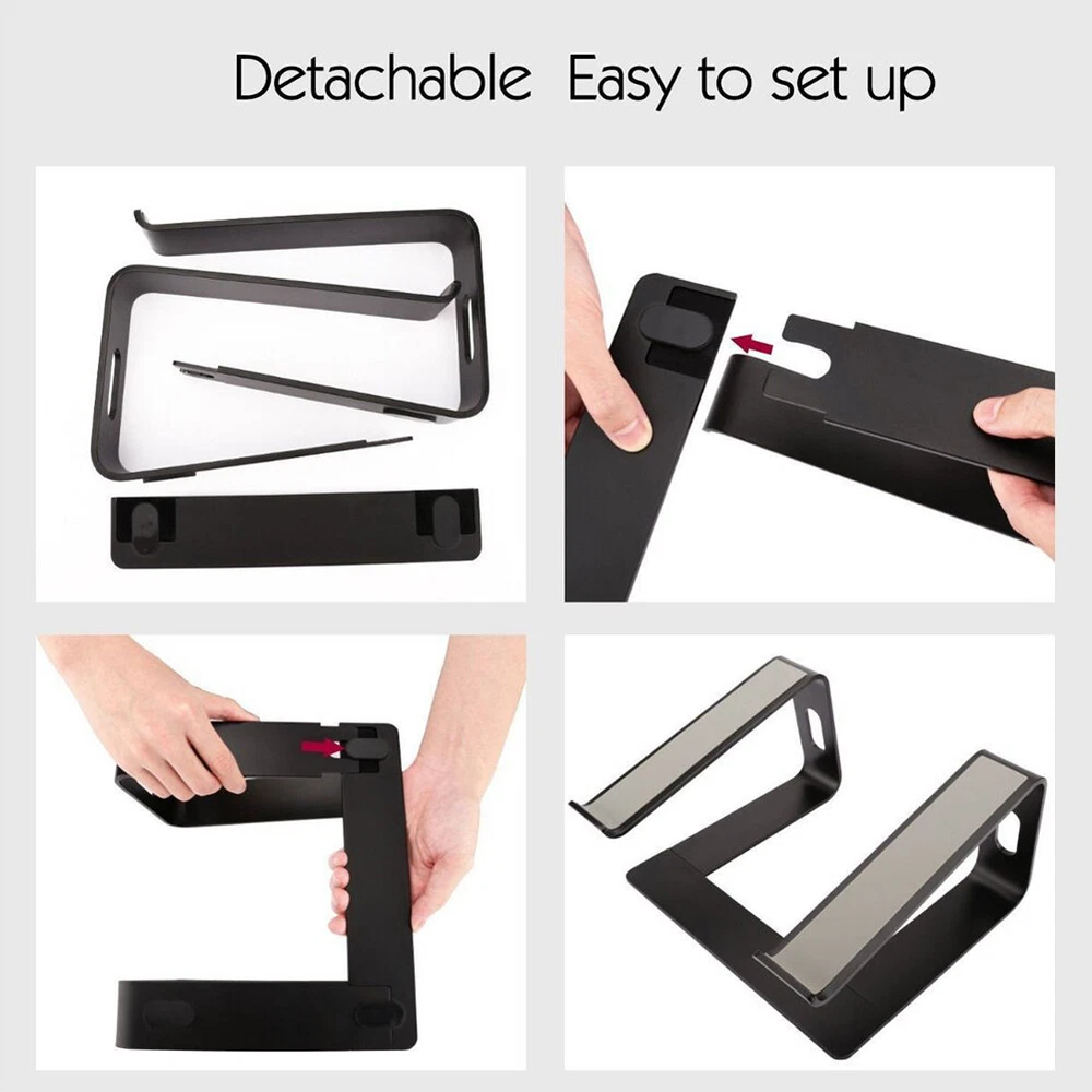 Adjustable Aluminum Laptop Stand - Stable Non-Slip Desk Holder for Tablets