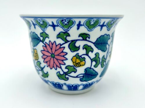 Piccolo vaso decorativo in ceramica floreale colorato vaso ciotola fiori - Foto 3 di 9