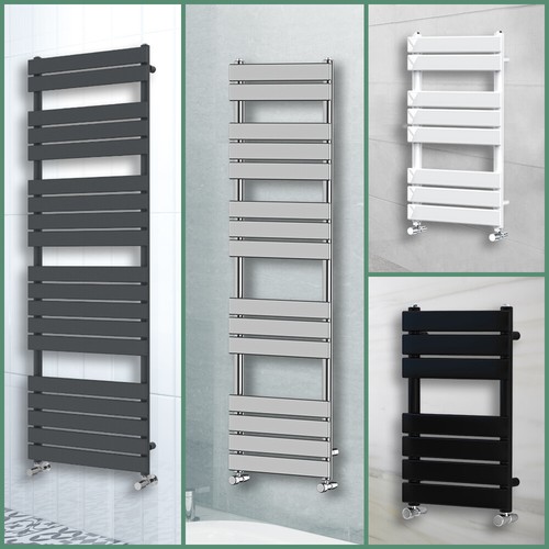 Modern Designer Flat Panel Heated Bathroom Towel Rail Radiator Ladder Warmer Rad