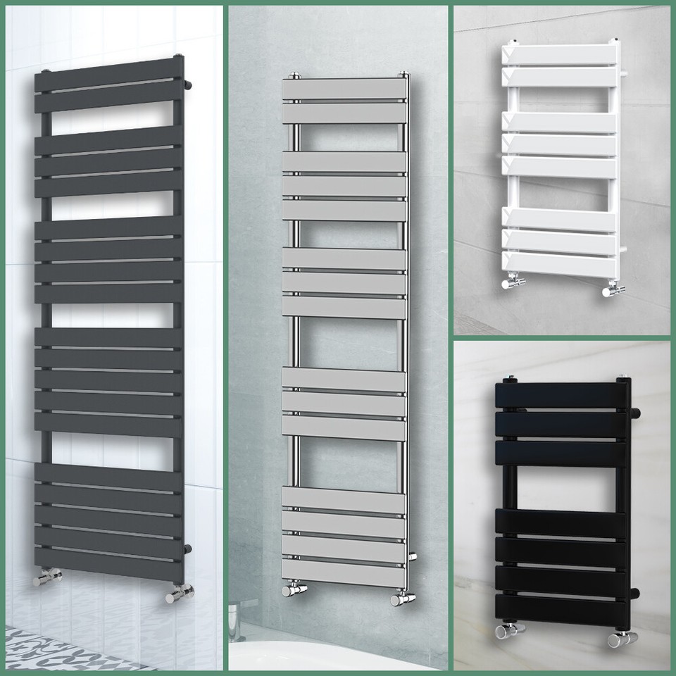 Product photo 1 of 8 — Modern Designer Flat Panel Heated Bathroom Towel Rail Radiator Ladder Warmer Rad