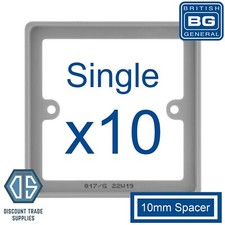 BG 10mm 1G Single 2G Double Grey Spacer Frame Switch Socket Back Box Plate Gang