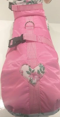 MASI DOGSDESIGN Regenmantel XS S M Regenjacke wasserabweisender Stoff Rosa Herz Chihuahua Hunde