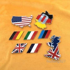 Metal 3D Car Body Rear Trunk Badge Emblem Decal Fuel Tank Cover Flag Sticker