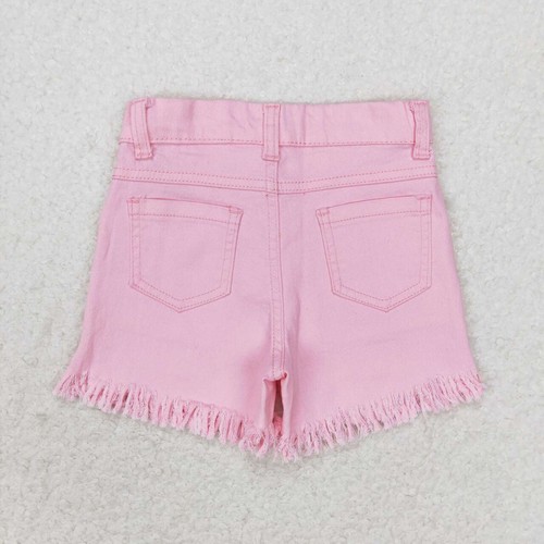 Boutique Kids Girls Summer Jeans Light Pink Sequin Denim Shorts - Picture 2 of 2