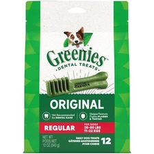 GREENIES Original Dental Dog Treats 12 Count Natural Chews for Fresh Breath