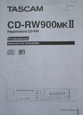Tascam Manual Guide Book for Tascam CD-RW900MK II CD Rewritable Recorder Italian