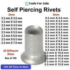 Aluminum Self Piercing Rivets - Collision Repairs - Boxes of 100