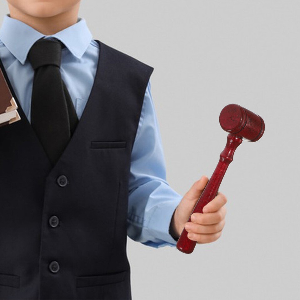 Judge Gavel Costume Accessory Lawyer Role Play Hammer Toy Child Solid