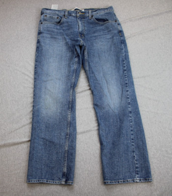Levis Jeans Men 34 x 30 Blue Cotton Blend Stretch Signature Relaxed Fit Straight