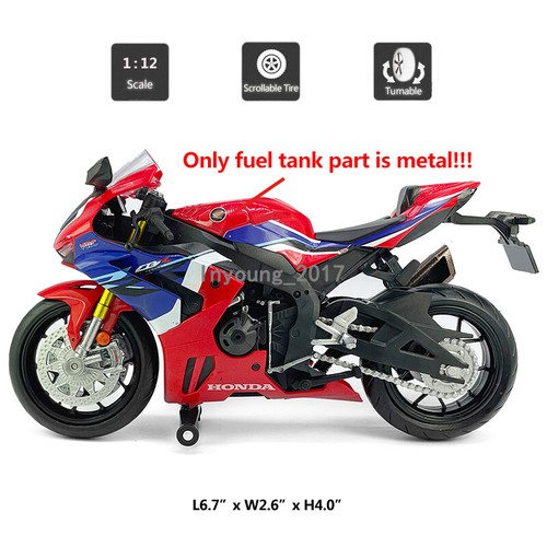 1/12 Honda CBR 1000RR-R Fireblade Motorcycle Model Diecast Toy Car for Boys Red - Picture 2 of 9