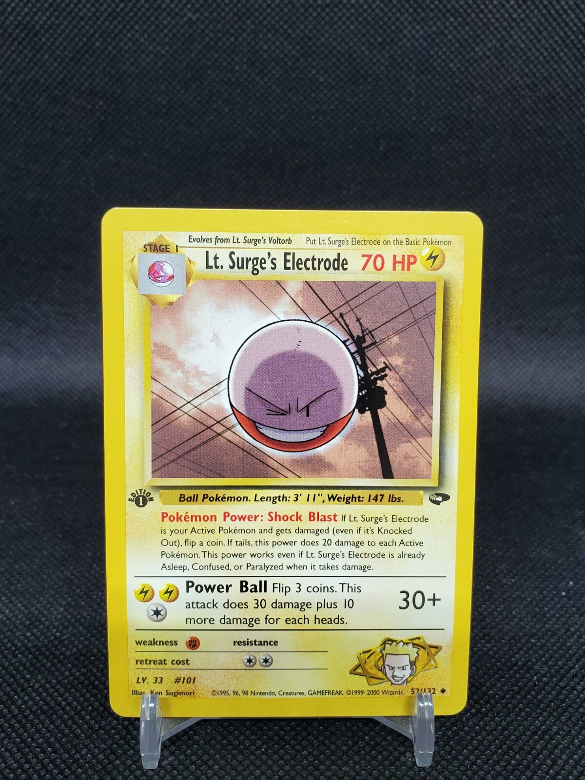 Lt. Surge’s Electrode 52/132 Gym Challenge 1st Edition WOTC NM Pokemon Card