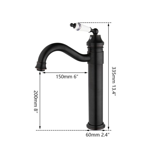Bathroom Deck Mount Oil Rubbed Bronze Vessel Sink Mixer Tap Faucet Single Hole - Picture 3 of 10