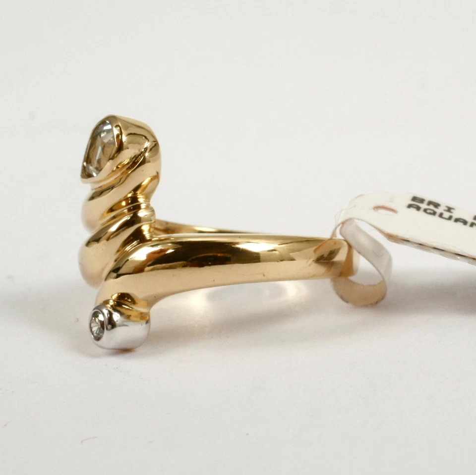 Ring in 585 Gold 14 Karat mit Aquamarin und Brillant 0,05 ct.w.si - Bild 3 von 3