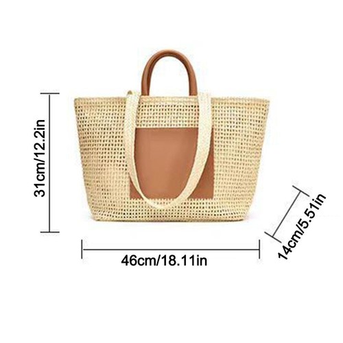 Straw Beach Bag Bohemia Style Women Shoulder Bag Gifts Women Handbag Summer - Picture 2 of 14