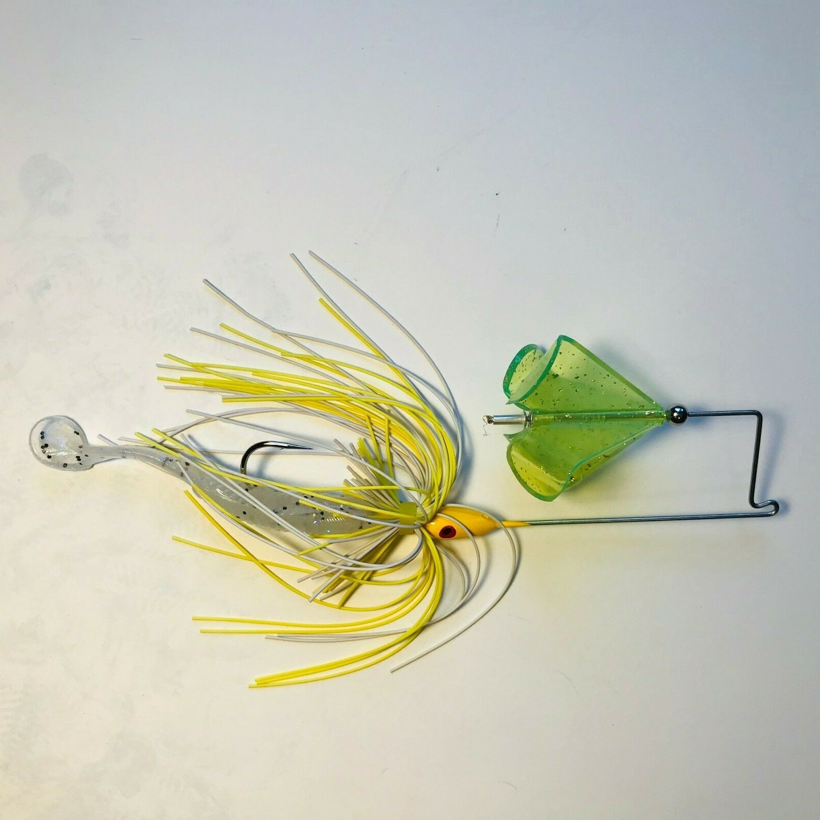 1/2oz Buzzbait, 1/4oz Quad Blade Yellow/White Skirt, 3.5” swim minnow - Image 1