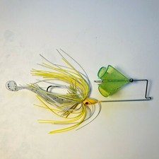1/2oz Buzzbait, 1/4oz Quad Blade Yellow/White Skirt, 3.5” swim minnow