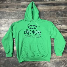 Luray Caverns Cave More Worry Less Men’s Large Gildan Green 50/50 Hoodie