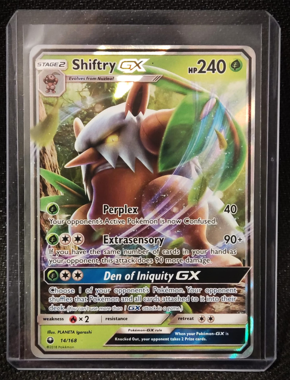 Pokemon TCG Card Shiftry GX 14/168 SM Celestial Storm Near Mint
