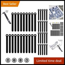 Heavy-Duty Reusable Hook and Loop Cable Tie Set - 40 Pack for Home or Office