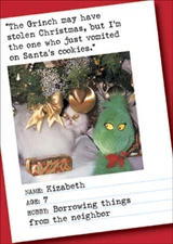 Vomited on Cookie Bad Cat Funny  Humorous Nobleworks Christmas Card