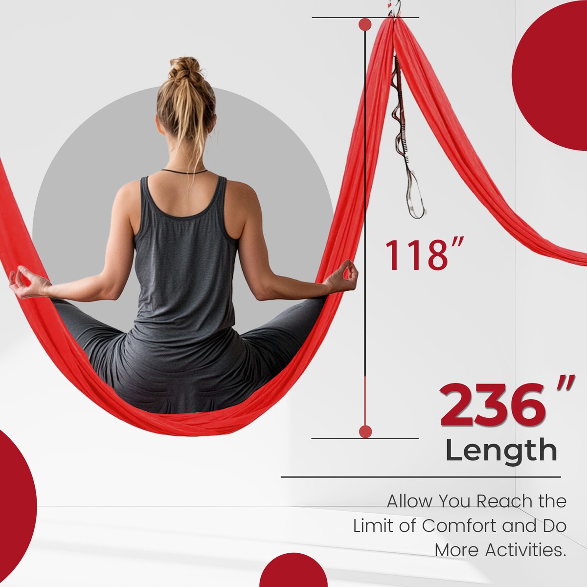Hamac aérien de Yoga,Inversion Anti-gravité,Traction aérienne,ceinture de balançoire- Orange