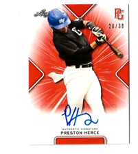 2021 PRESTON HERCE LEAF PERFECT GAME AUTO ORANGE PARALLEL ROOKIE #20/30  NEW