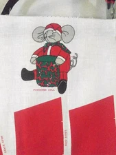 Christmas Santa Mouse Doll Panel Arts & Crafts to Make Fabric Traditions Xmas  