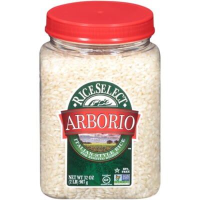 RiceSelect Arborio Rice for Italian Risotto, Non-GMO, 32oz Jar - 4 Pack, New