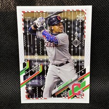 SP! 🚨2021 Topps Holiday JOSE RAMIREZ  Candy Cane Sleeve Image Variation #205