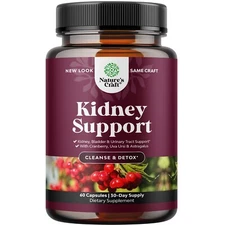 Kidney Support Cranberry Pills for Women and Men - High Strength 60ct