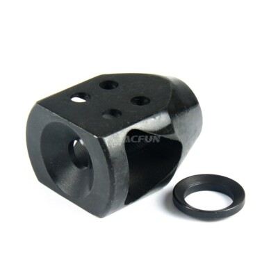 Tanker Style Short Compact Mini Muzzle Brake 1/2x28 Pitch for .223 556 22LR