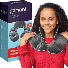 GENIANI Microwavable Heating Pad Wrap Neck Shoulders Aromatherapy Hot/Cold, Gray
