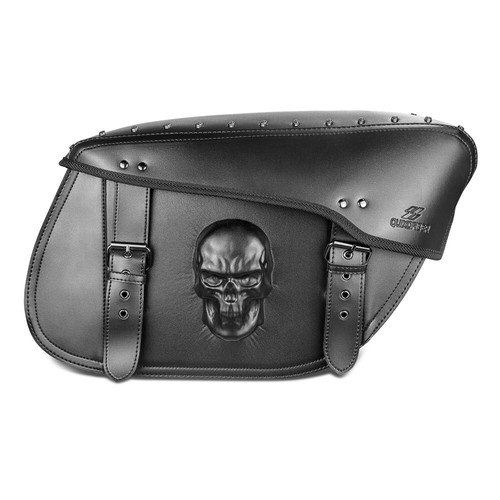 Travel Bag Skull Side Storage Bags Motorcycle Saddlebags Universal Saddle Bag - Picture 9 of 15