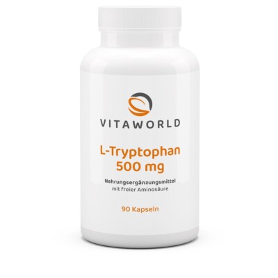 Vita World L-Tryptophan 500mg 90Kap Vegan Essenzielle Aminosäure Made in Germany