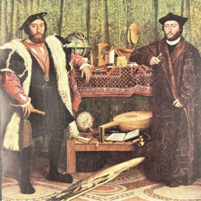 HANS HOLBEIN The Ambassadors Original Vintage Fine Art Print 1930 s USA Printed