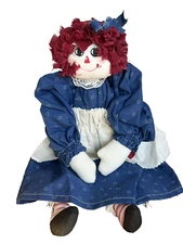 Vintage 14” Handmade Raggedy Ann Doll Look Alike Cloth Ragdoll Doll Collectible