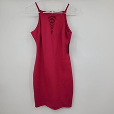 NWT Guess Berry Colored Women's Sleeveless Cutout Front Dress Size 2