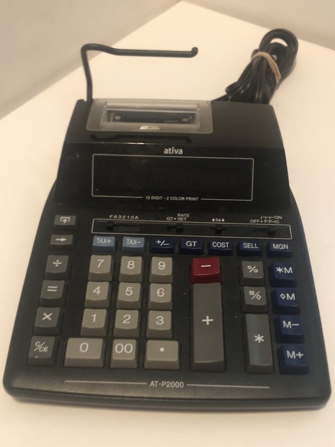 Ativa AT-P2000 12 Digit Printing Calculator 2 Color | eBay