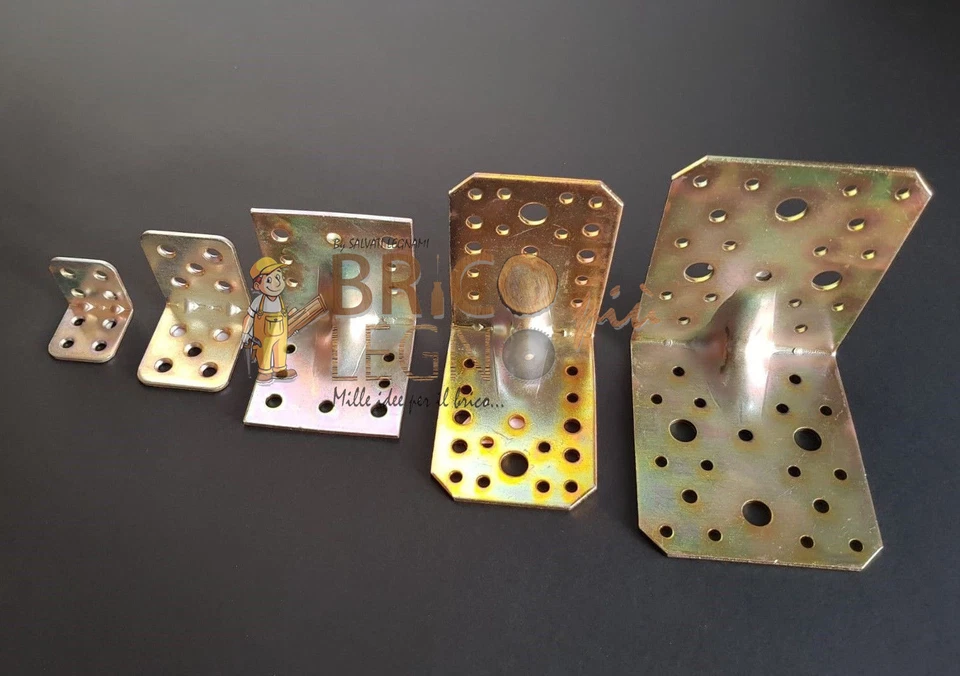 Staffa Piastra Angolare Nervata per Ancoraggio Travi in Legno Supporto per Travi - Immagine 3 di 3