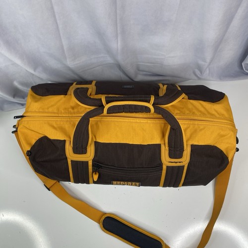 Hedgren Outdoor Gear Travel Gym Duffel Bag Yellow Brown High Quality Large - Picture 4 of 15