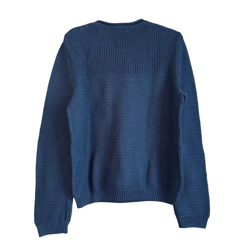 Suéter acanalado vintage Orvis cuello redondo para mujer talla mediana azul marino algodón Foto 3 de 4
