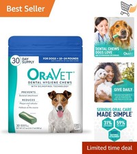 Dog Dental Chews Small Dogs Oral Care Hygiene Treats 30 Count Blue Pouch