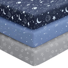 Baby Crib Sheets for Boys Girls, 28X52X8In Fitted Crib Sheet Neutral 3 Pack for