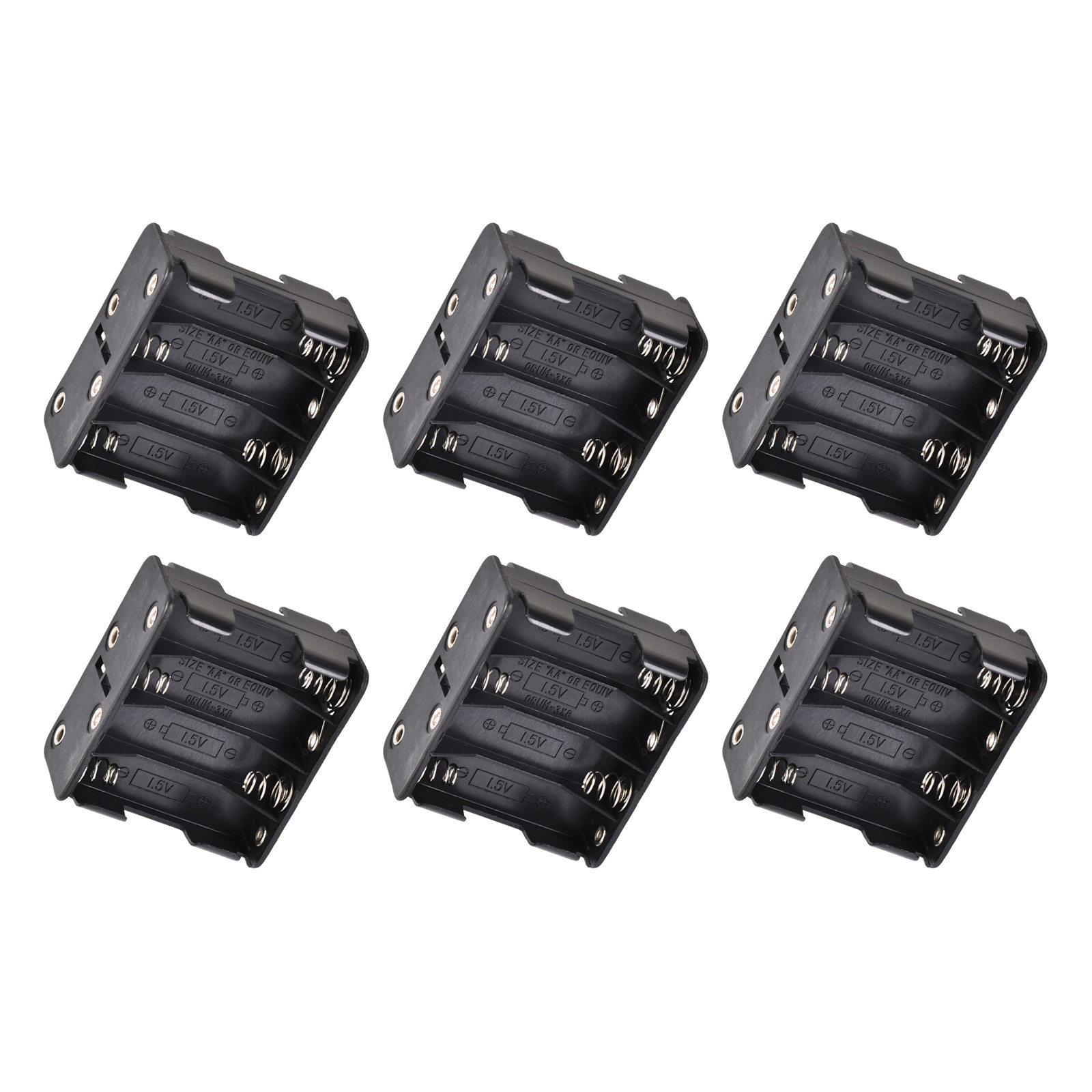6 Pack 8 x 1.5V AA Battery Holder Box Case with Pin for DIY Projects