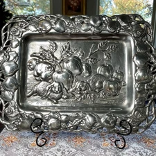 Arthur Court Bunny Apples Platter Serving Tray Vintage Easter 1993 18.5" x 13.5"