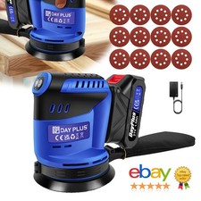 Cordless Random Orbital Sander 21V Li-ion 5" Dust Bag Discs Machine with Battery